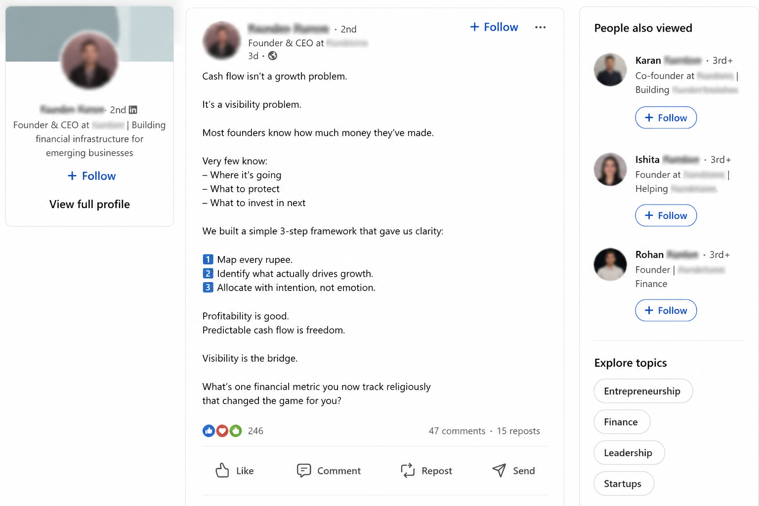 LinkedIn content writing sample