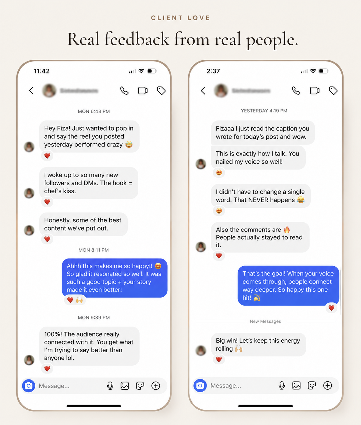 Client feedback mockup