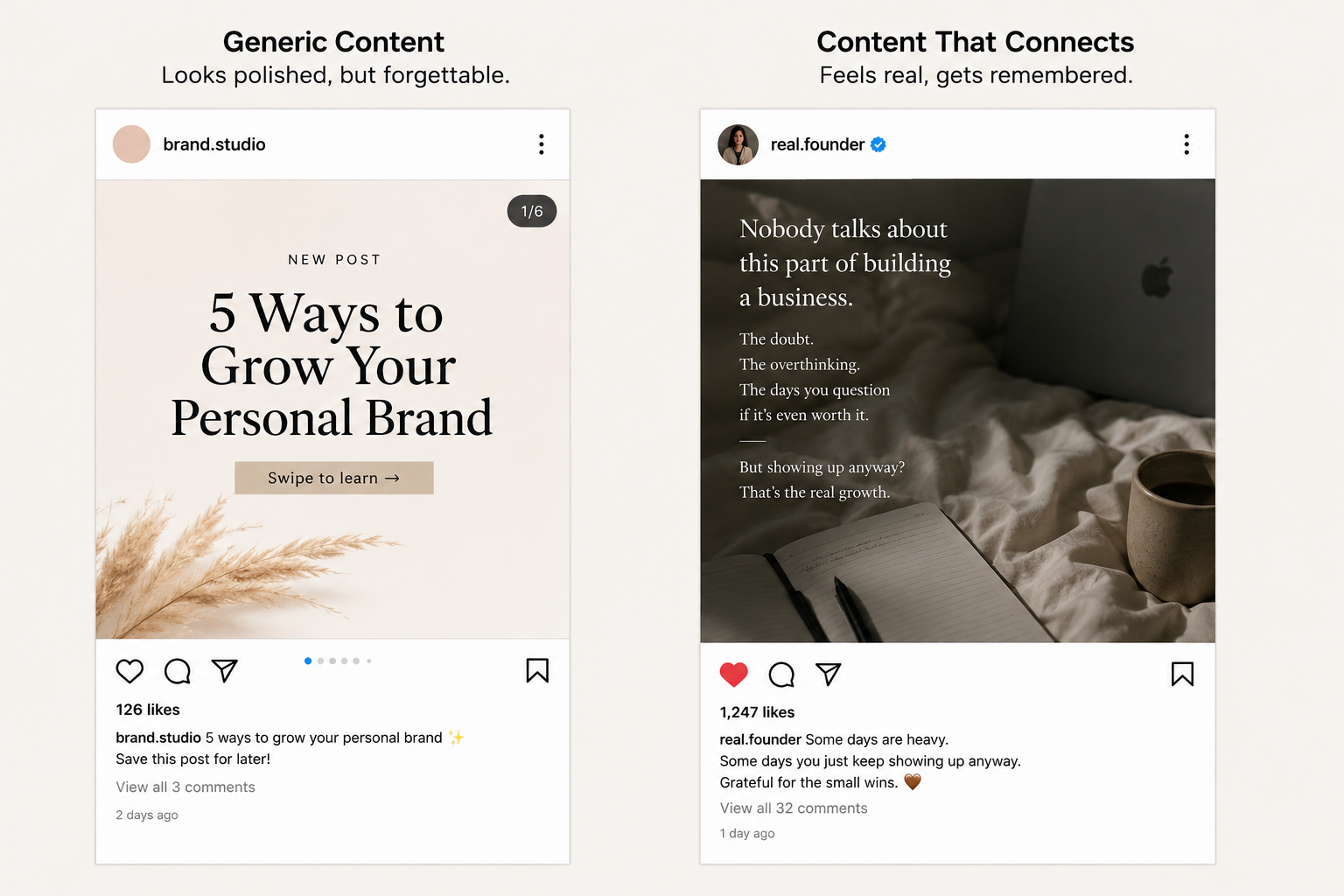 Content that connects example